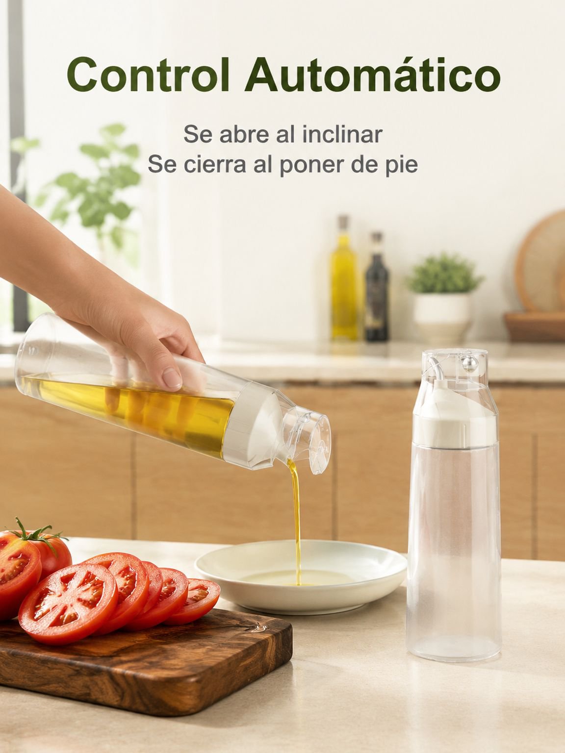 Botella de vidrio con salsa de soja premium