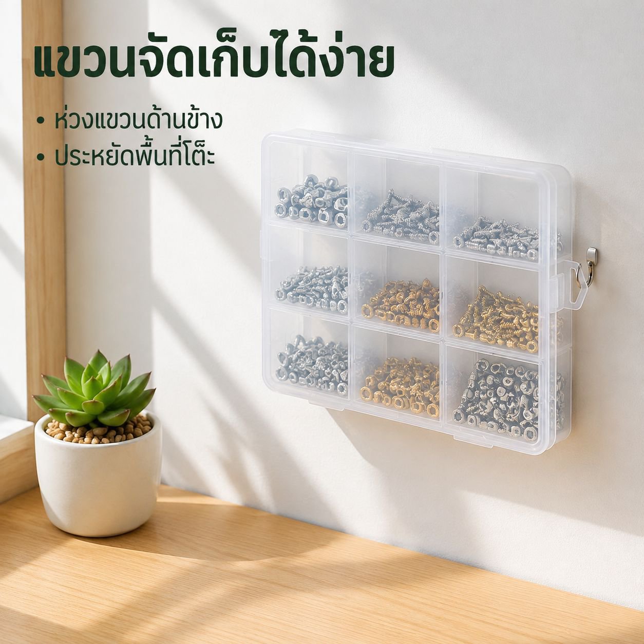 กล่องเก็บของพร้อมช่องใส่บัตร