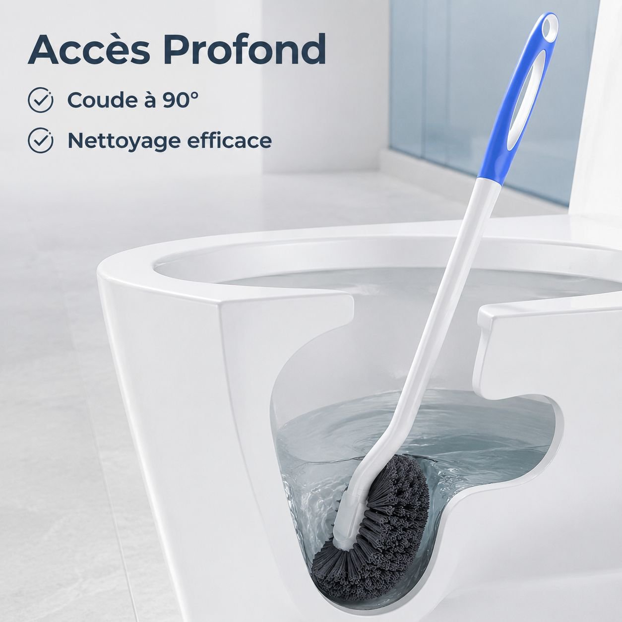 Nouvelle brosse de toilette sans angle mort pour la maison