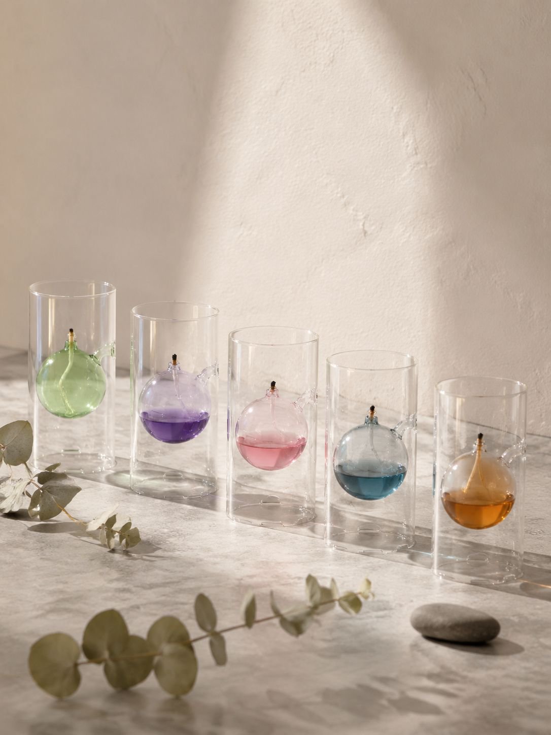 Lámpara de aceite decorativa de vidrio para bodas y cenas