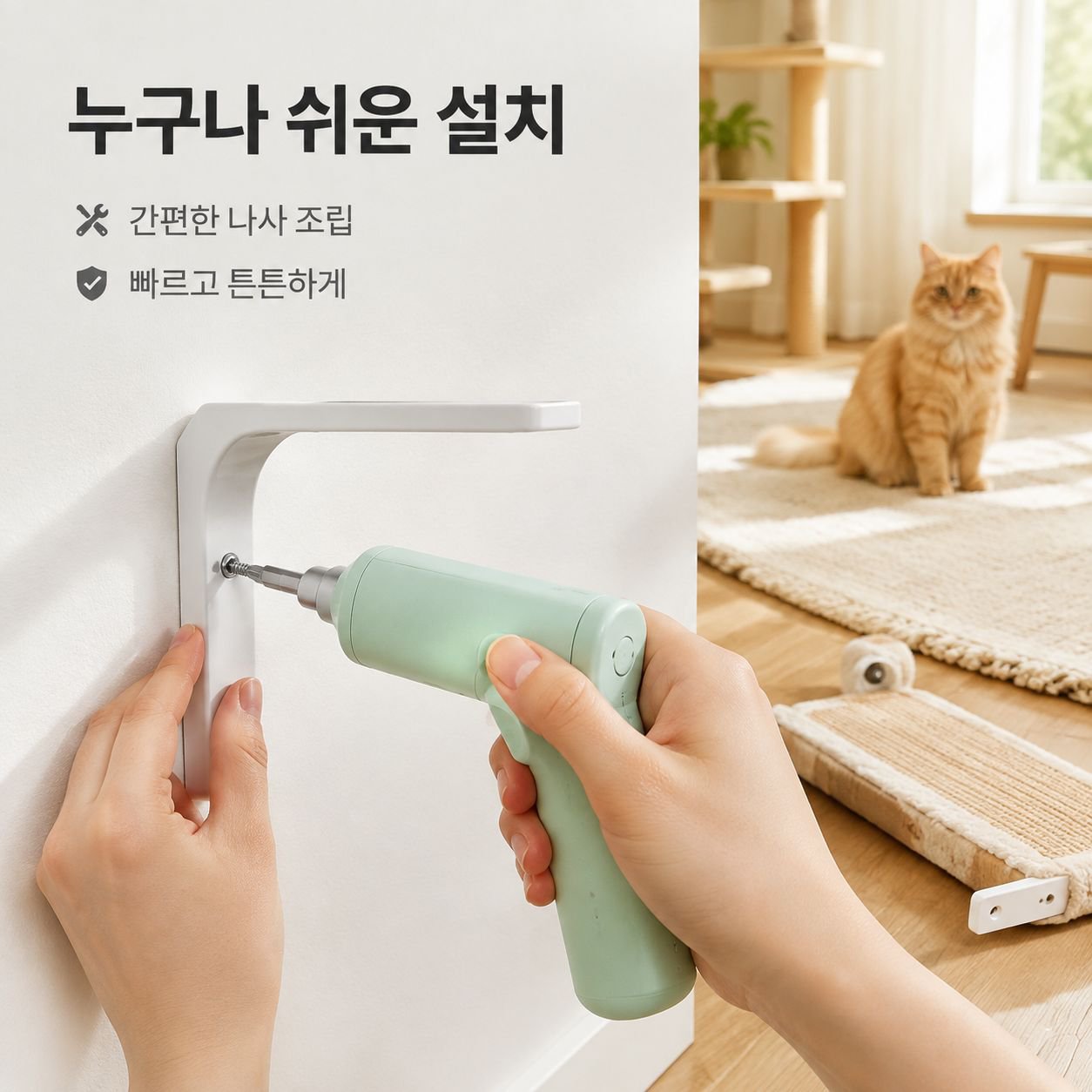 벽걸이용 스테인리스 삼각 브라켓 선반 지지대