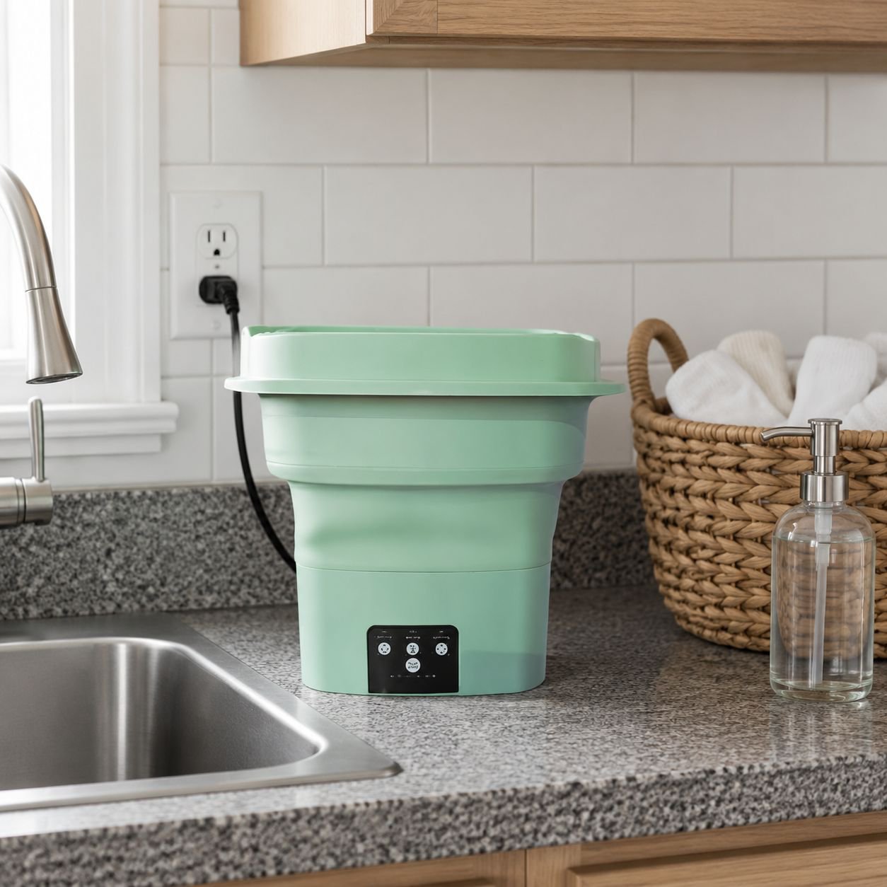 Easy-to-use mini washing machine for travel