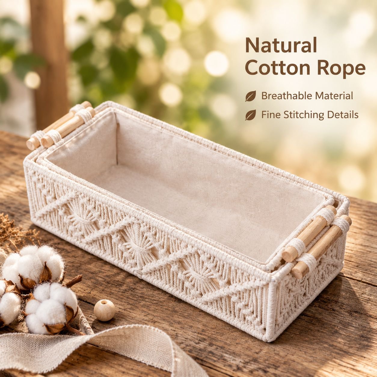 Desktop Cotton Rope Woven Storage Box