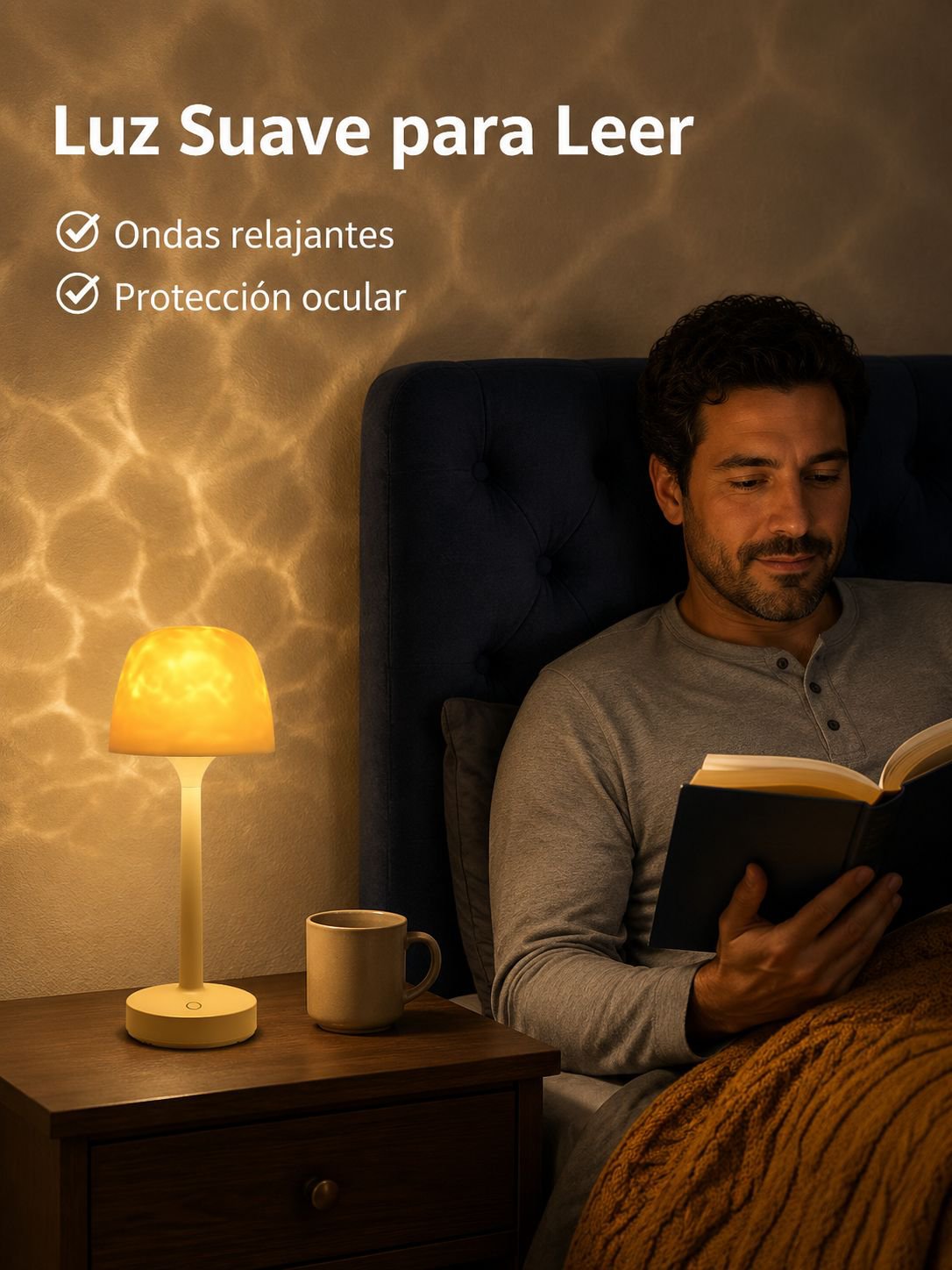 Decoración luminosa de ondas acuáticas