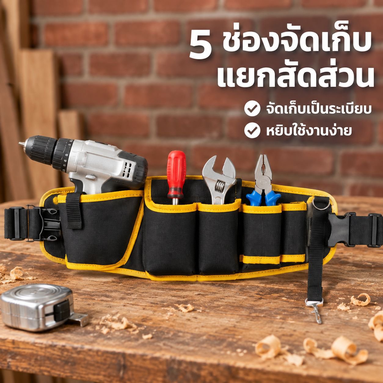 กระเป๋าผ้าแคนวาสอเนกประสงค์สำหรับช่างไฟฟ้าและช่างไม้