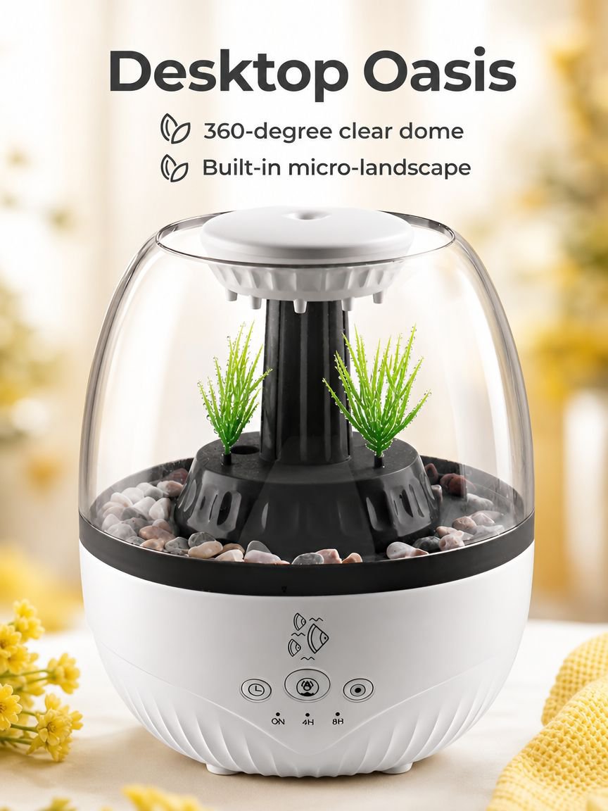 Quiet ultrasonic aroma diffuser in a relaxing bedroom setting