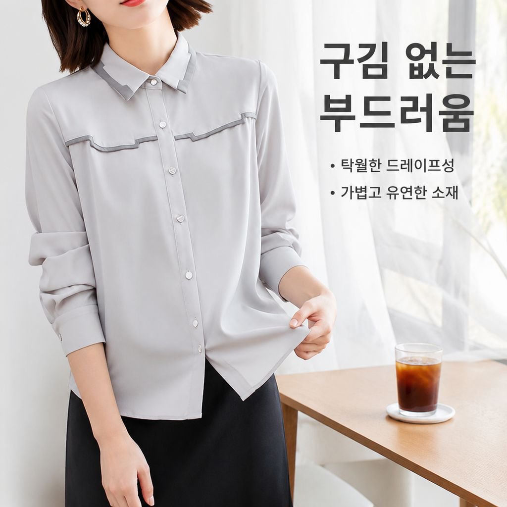 여성용 쉬폰 셔츠 긴팔 봄가을 신상 패션 블라우스