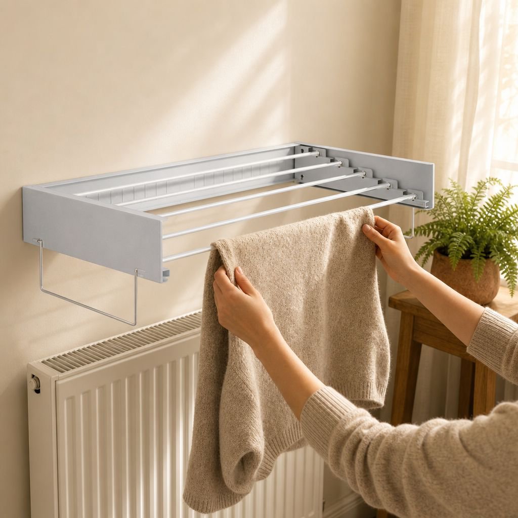Wall-mounted Invisible Folding Clothing Rack