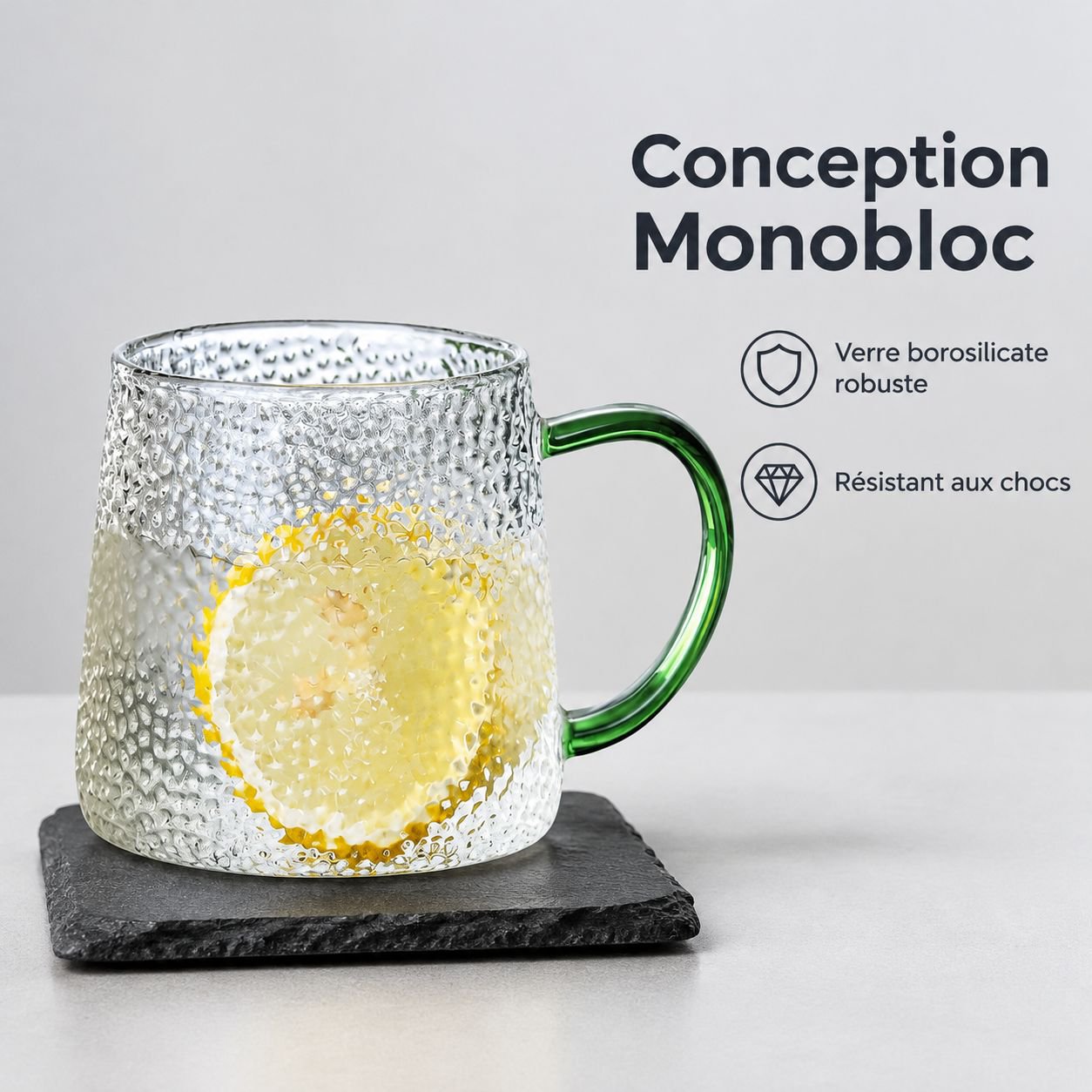 Tasse en verre grande capacité pour café et thé