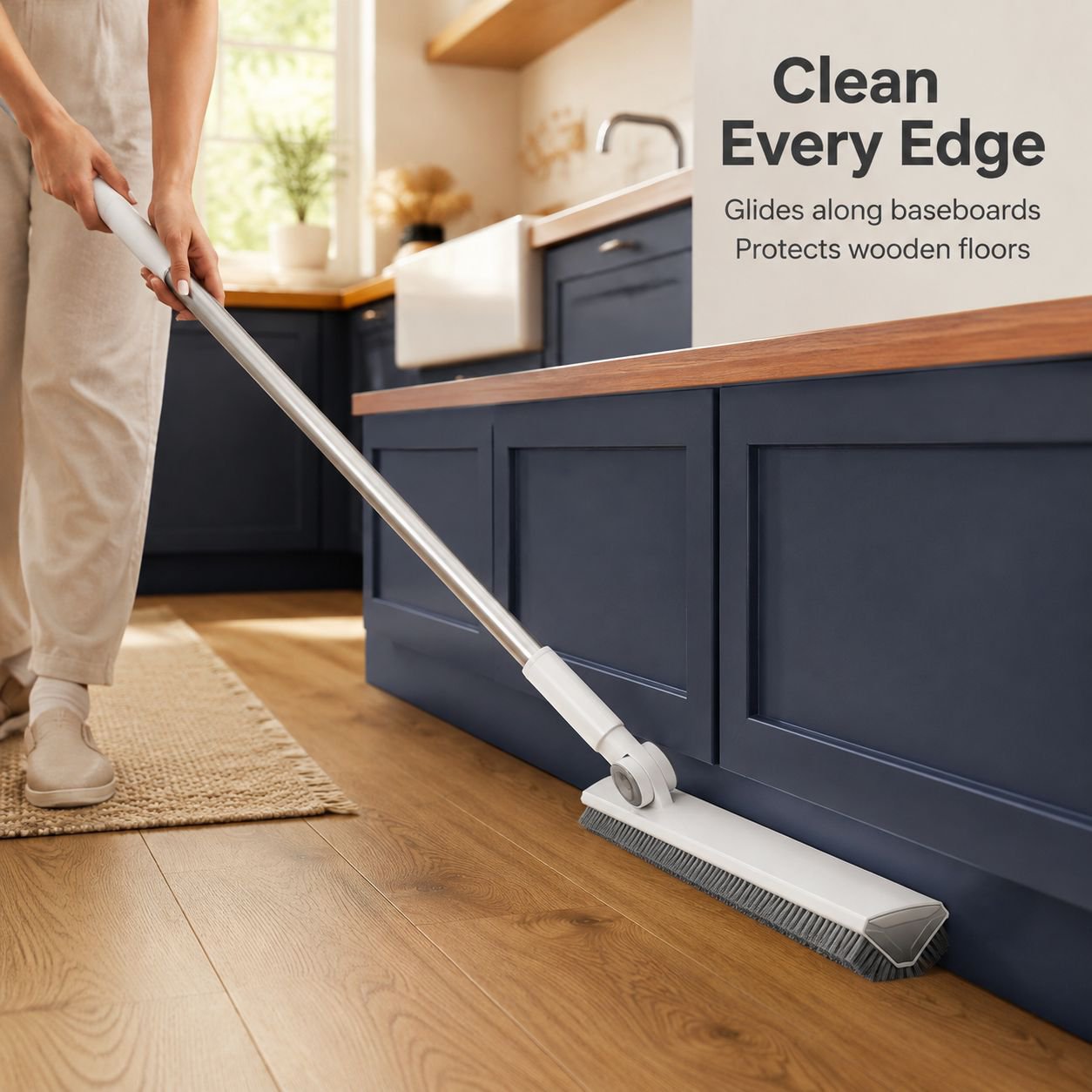 V-shaped corner cleaning floor brush