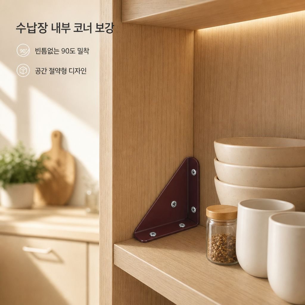 두꺼운 3면 코너 브래킷 90도 직각 고정 캐비닛 선반 보강 부품