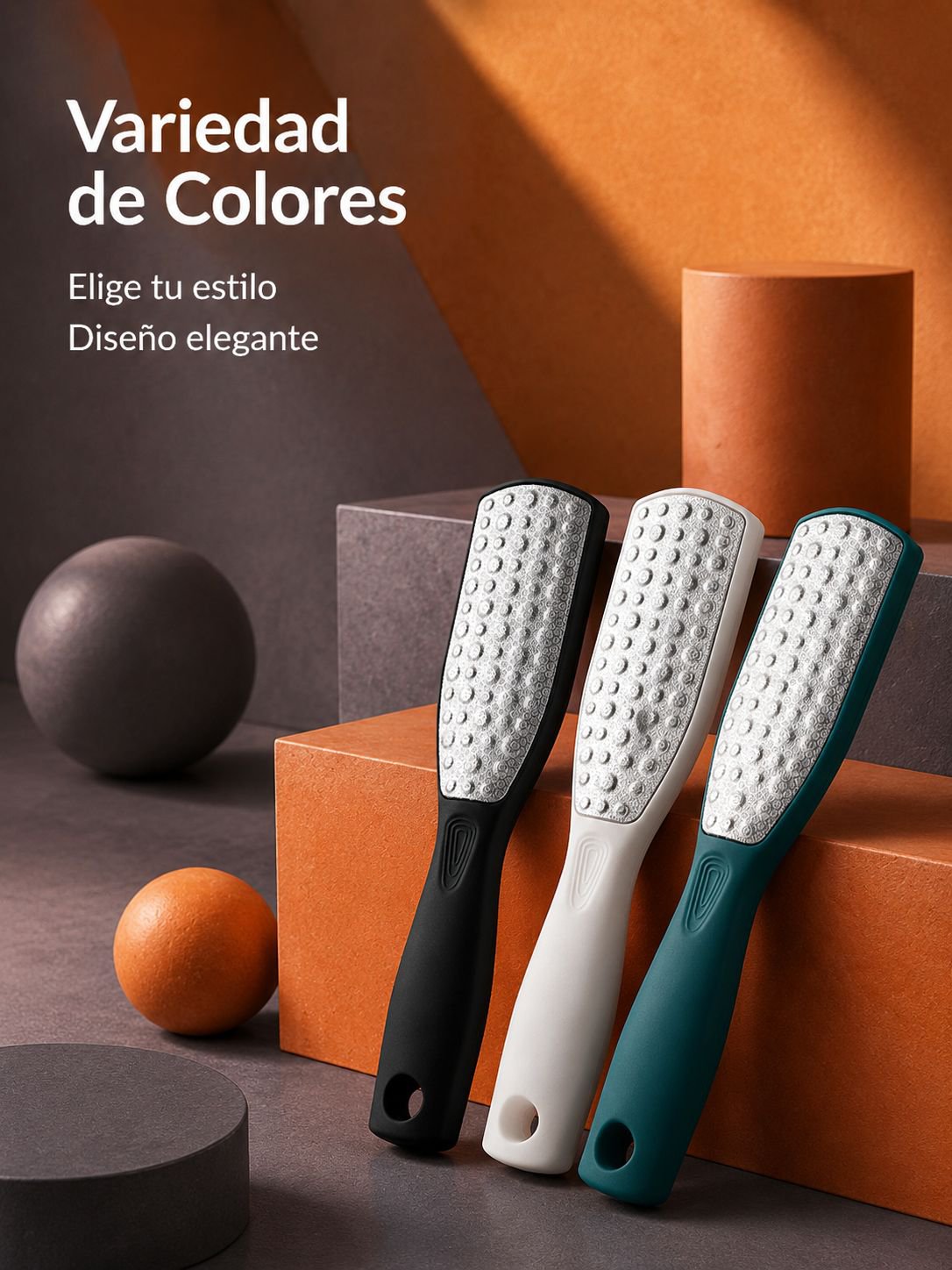 Lima de pies de acero inoxidable de doble cara para eliminar piel muerta