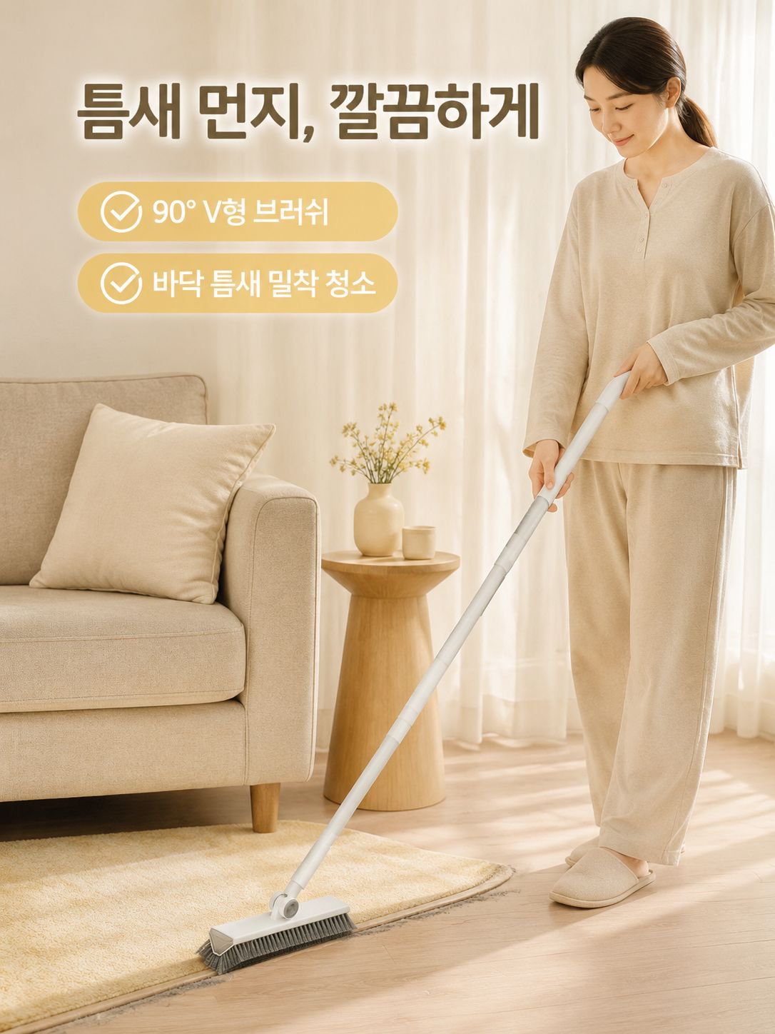 다기능 V자형 틈새 청소 브러시