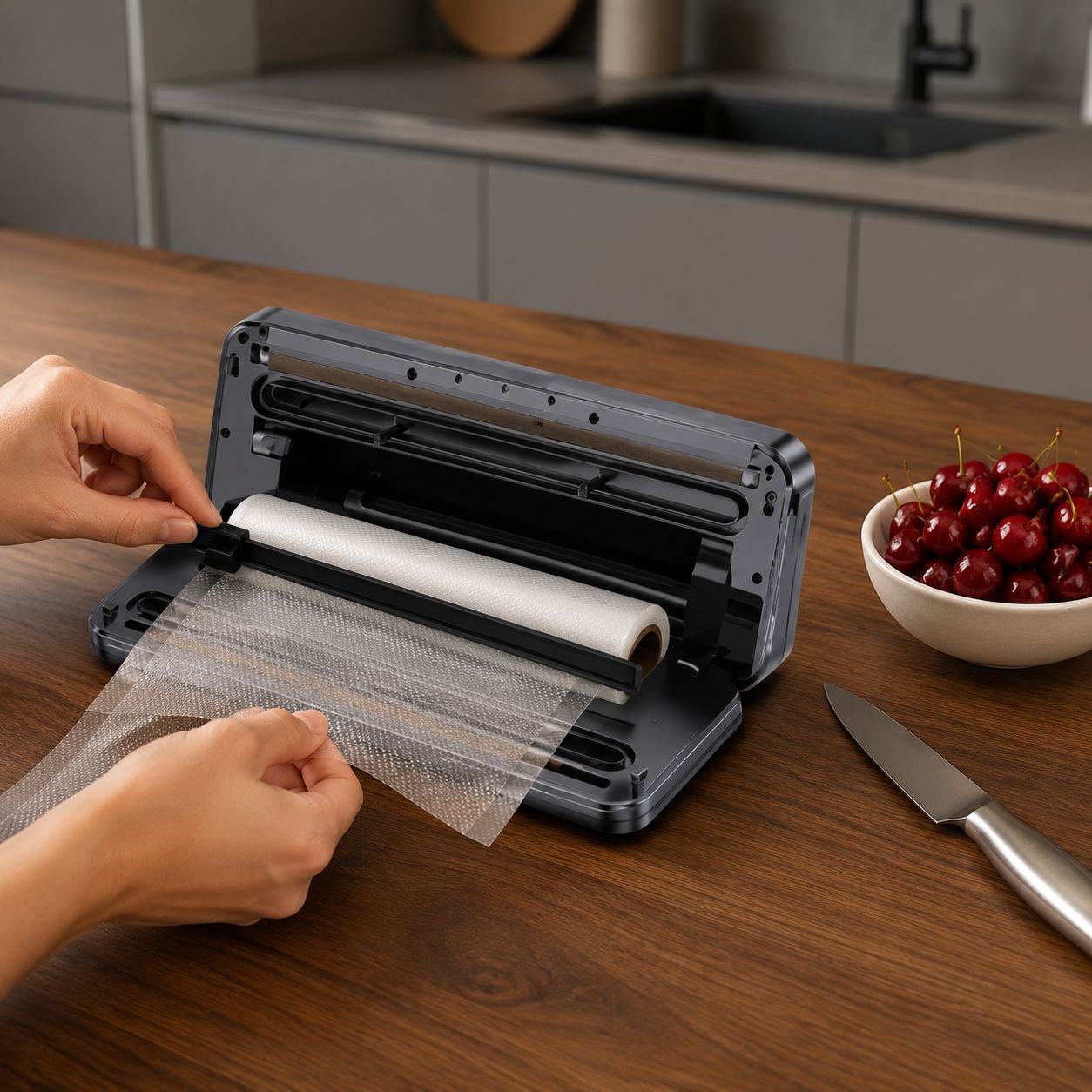Set de selladora al vacío JMY con rollo, máquina de envasado doméstica