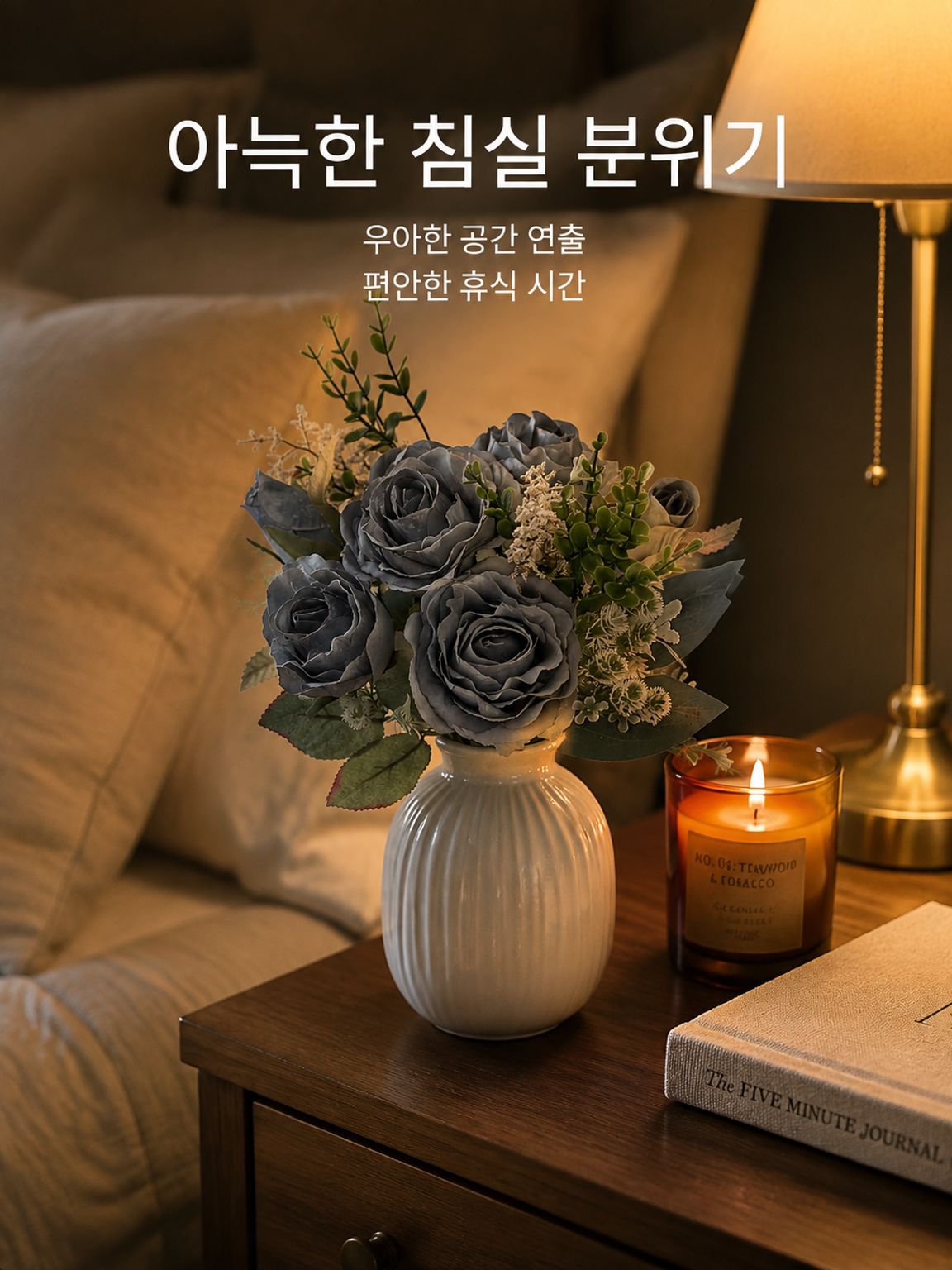 인조 장미꽃 다발 장식