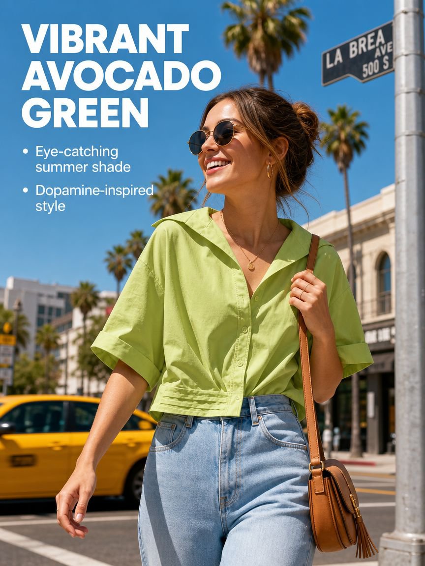 Summer Dopamine Style Green Short-Sleeved Shirt for Women, Sweet and Youthful Design