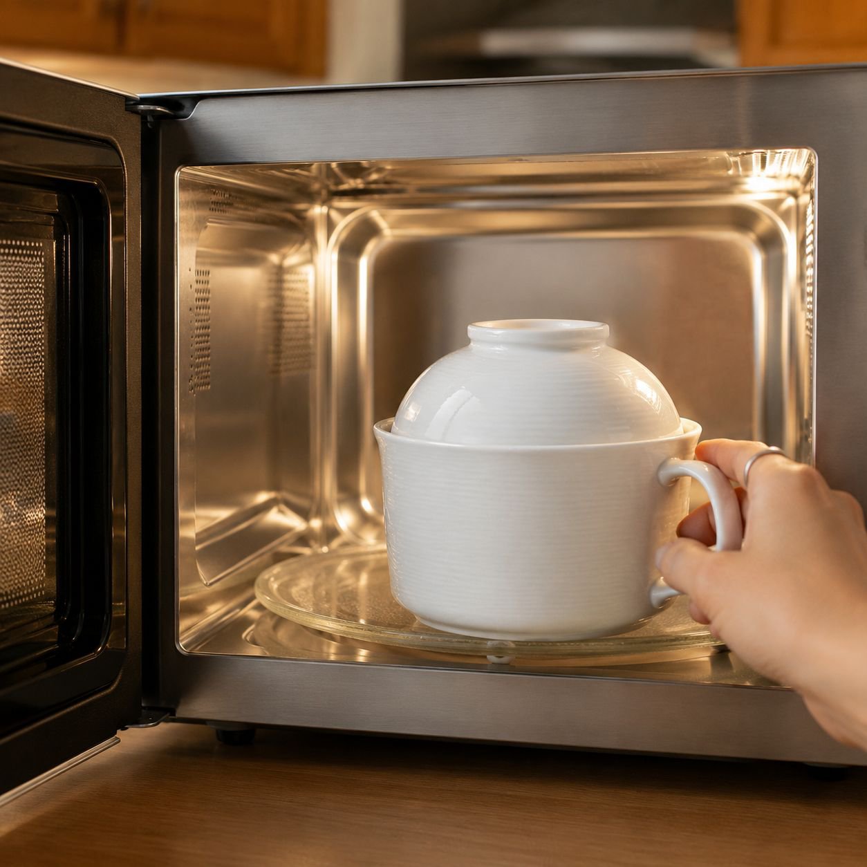 Steamer cup ideal for healthy cooking and meal prep
