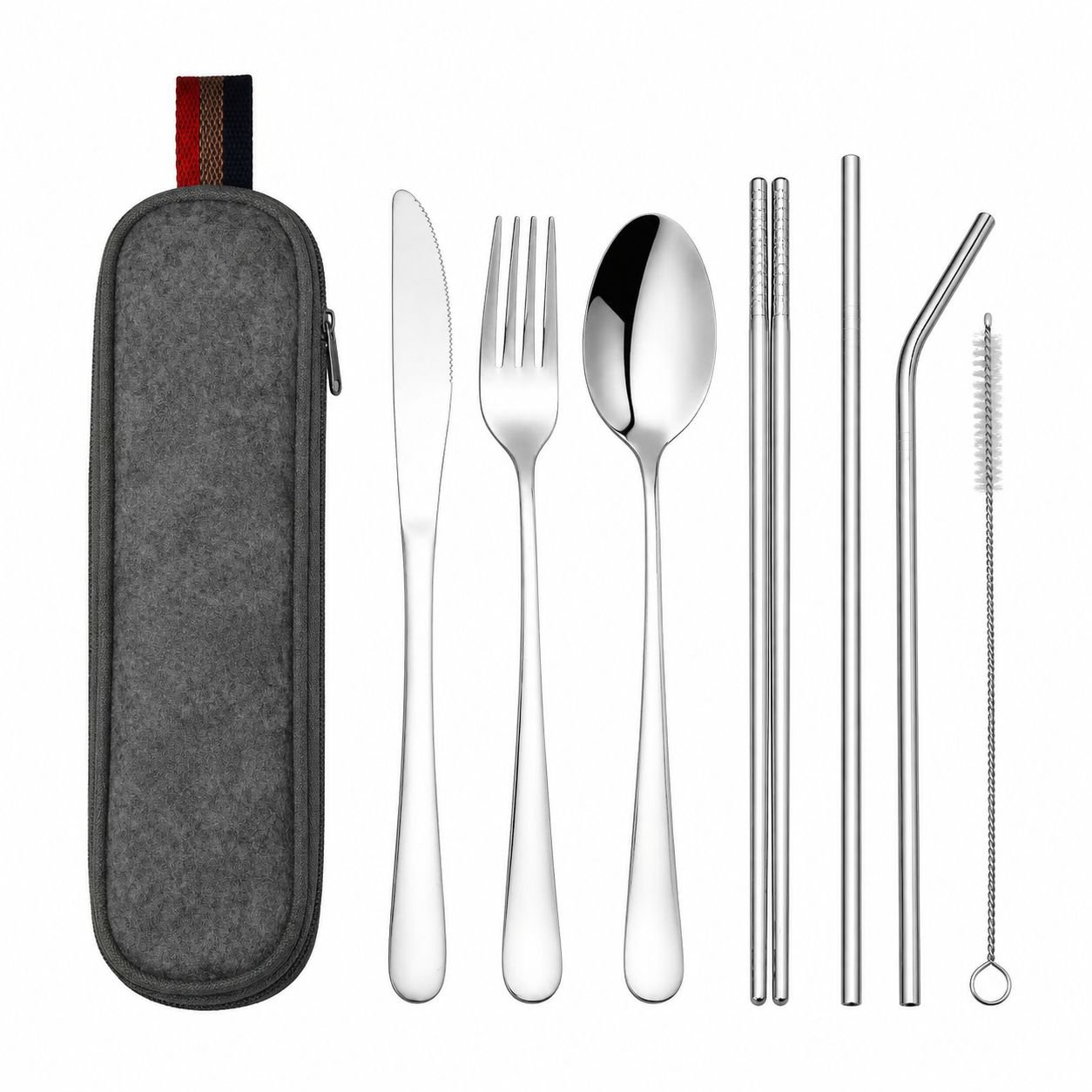 Portable Stainless Steel Chopsticks and Straw Set