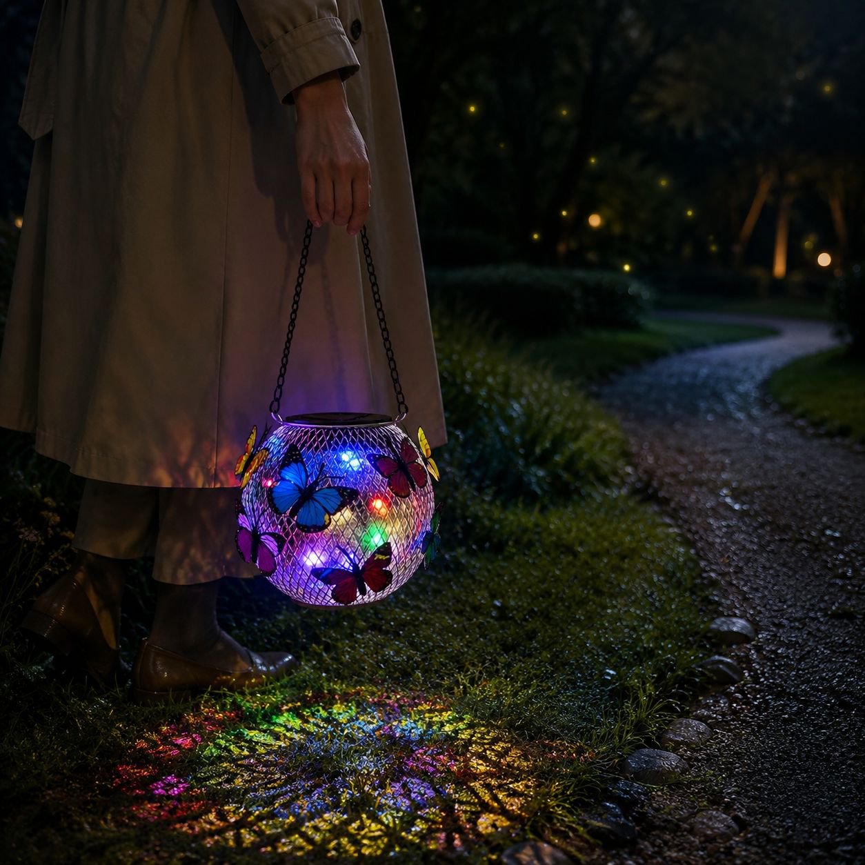 Outdoor Waterproof Solar Butterfly Decorative Light for Villa Lawn Balcony