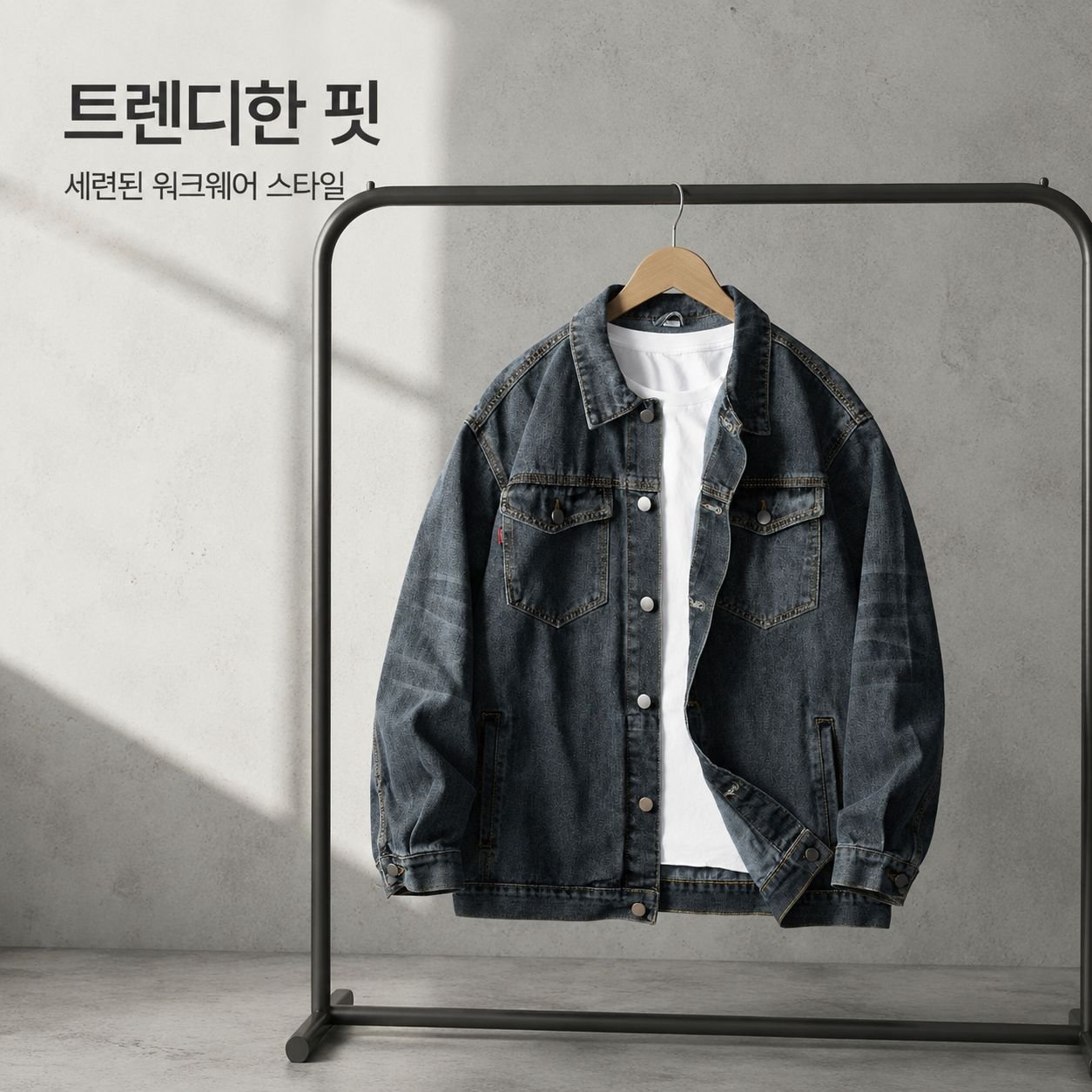 남성용 작업복 데님 재킷
