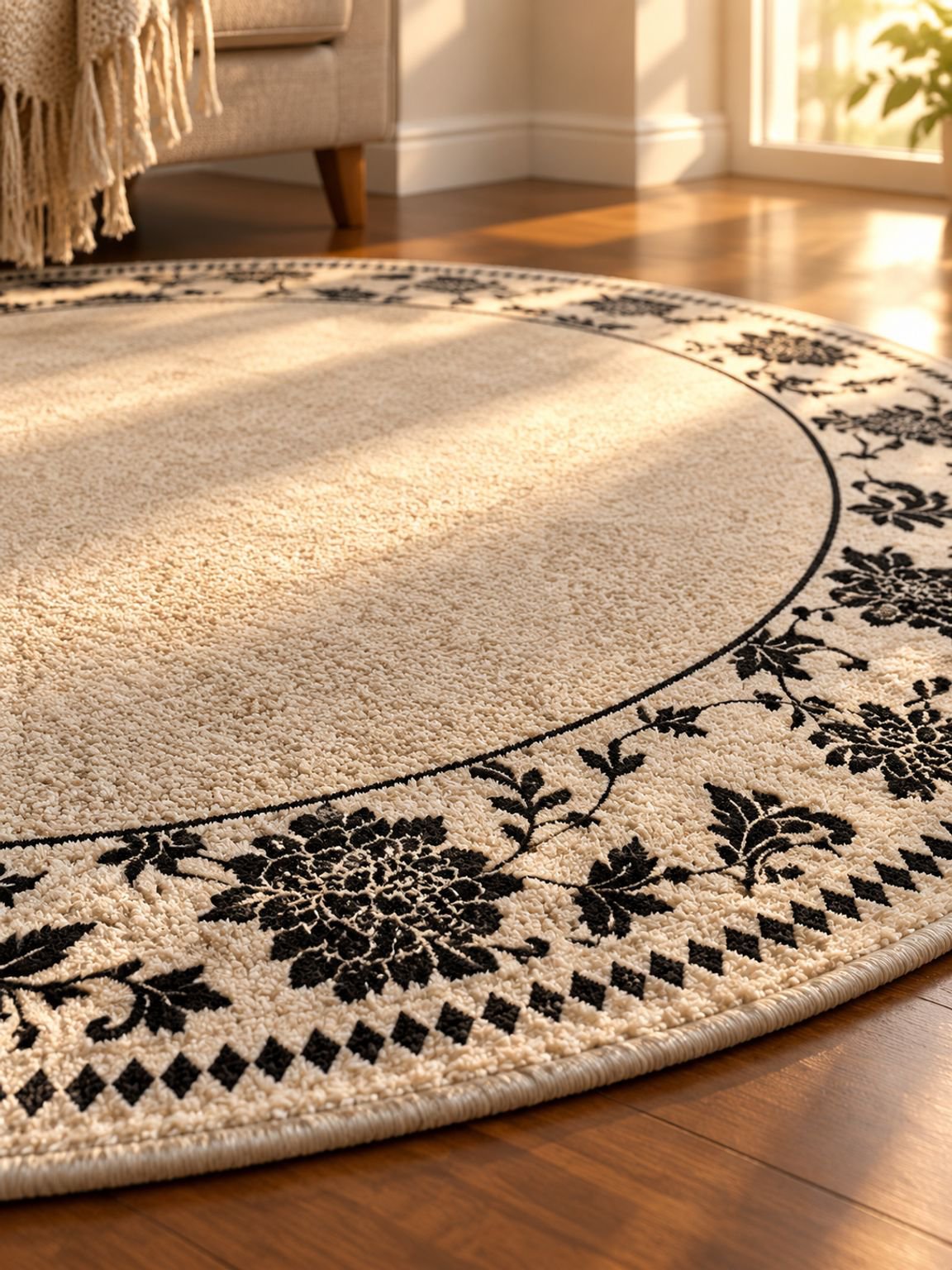 Vintage-Teppich als dekoratives Wohnaccessoire