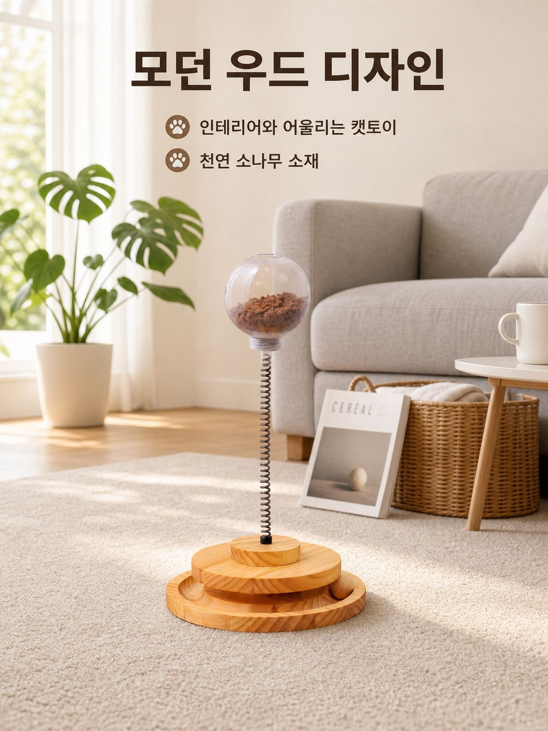 애완동물 돌림판 스프링 급식기