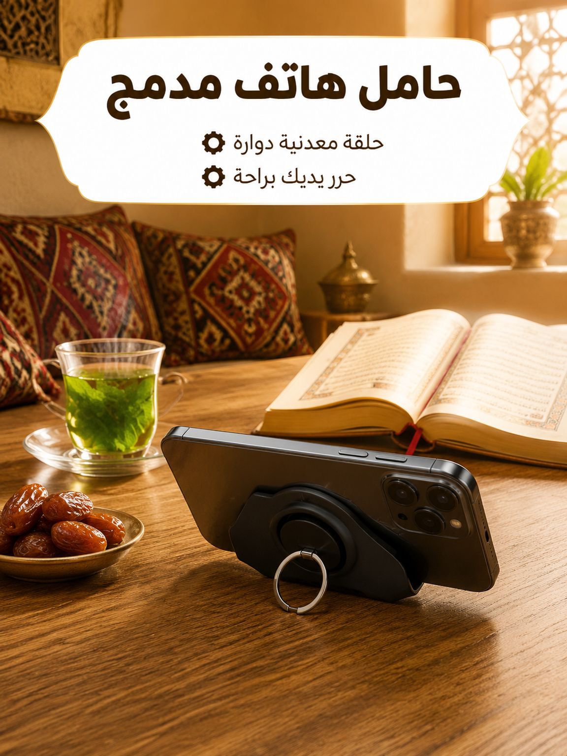 【راحة يديك】نظارة قراءة قابلة للطي | حافظة تتحول لحامل جوال | عدسات عالية الدقة لحماية العين