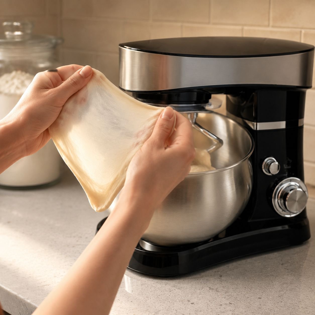 5.5L Large Capacity Multi-functional Mixer, Dough Kneading, Whisking, and Blending All-in-One