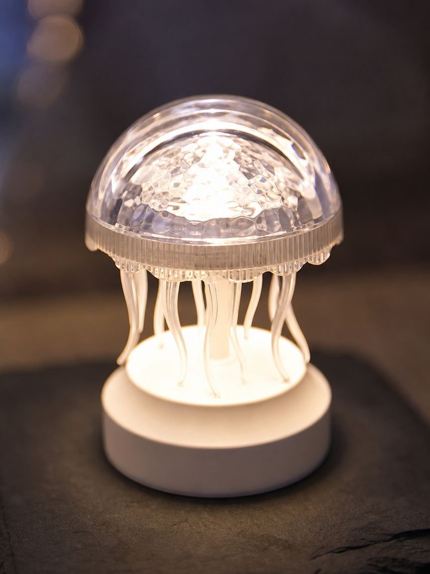 Soft ambient lighting for bedroom with jellyfish lamp