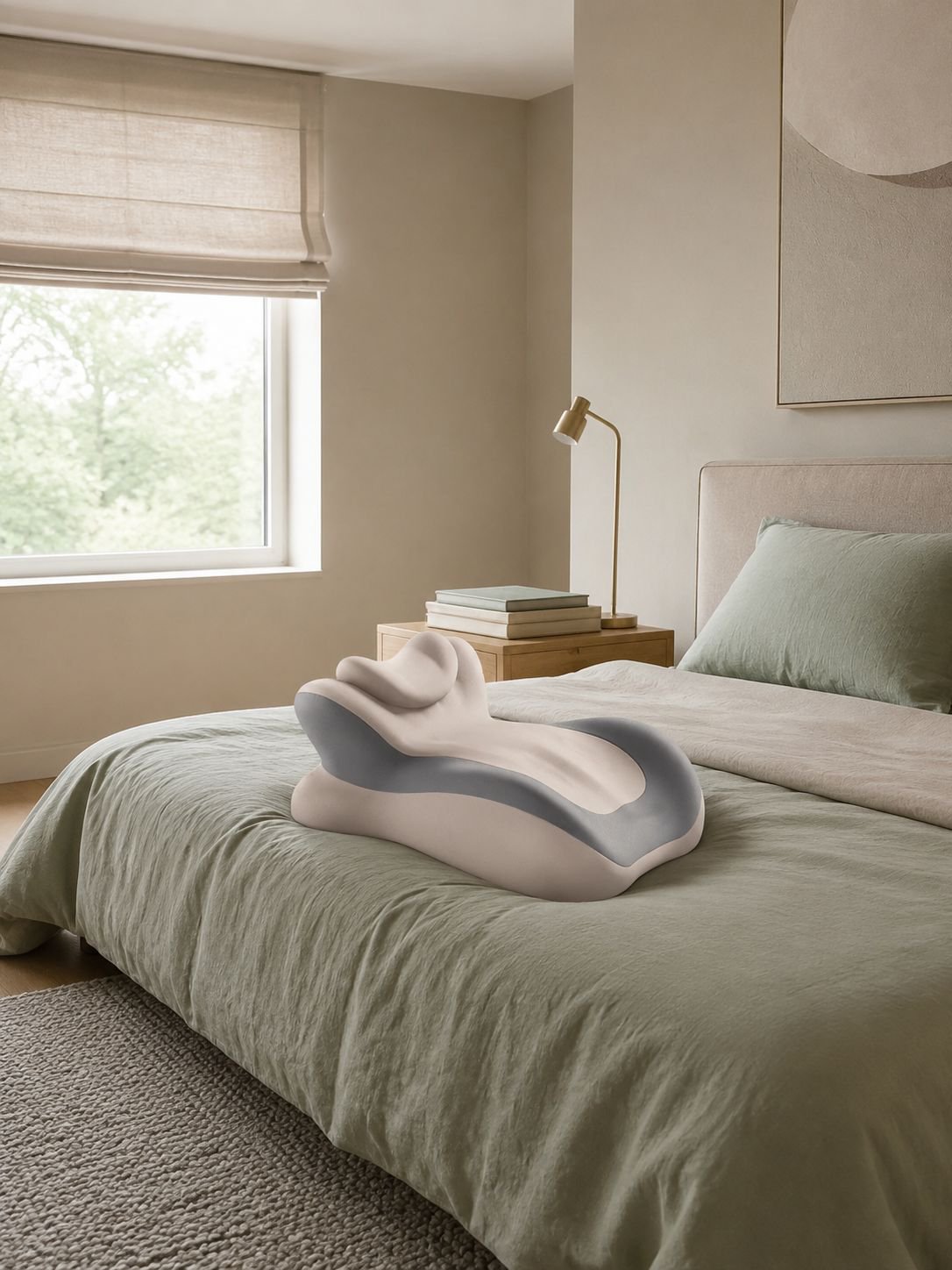 Memory foam headrest pillow for stomach sleepers, pressure relief pillow