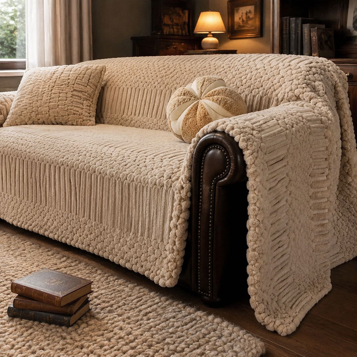 giipet Warm Winter Sofa Cover with Soft Cotton Fleece