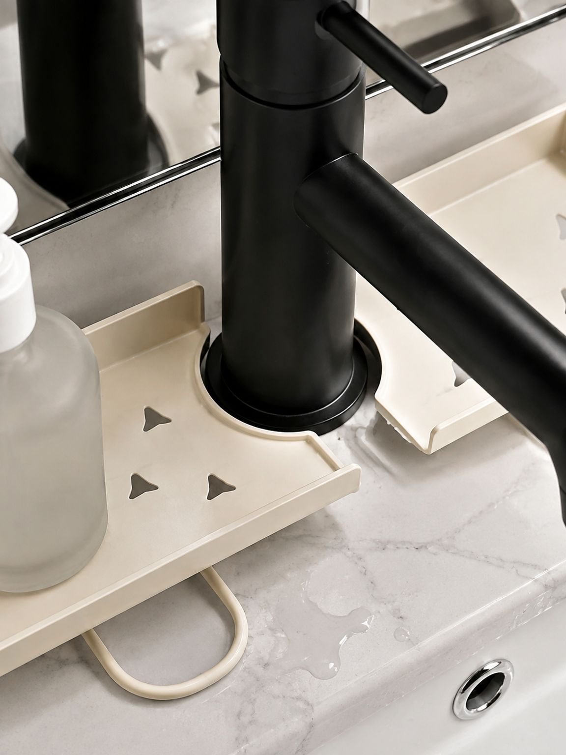 Estantería plegable para encimera de baño multifuncional