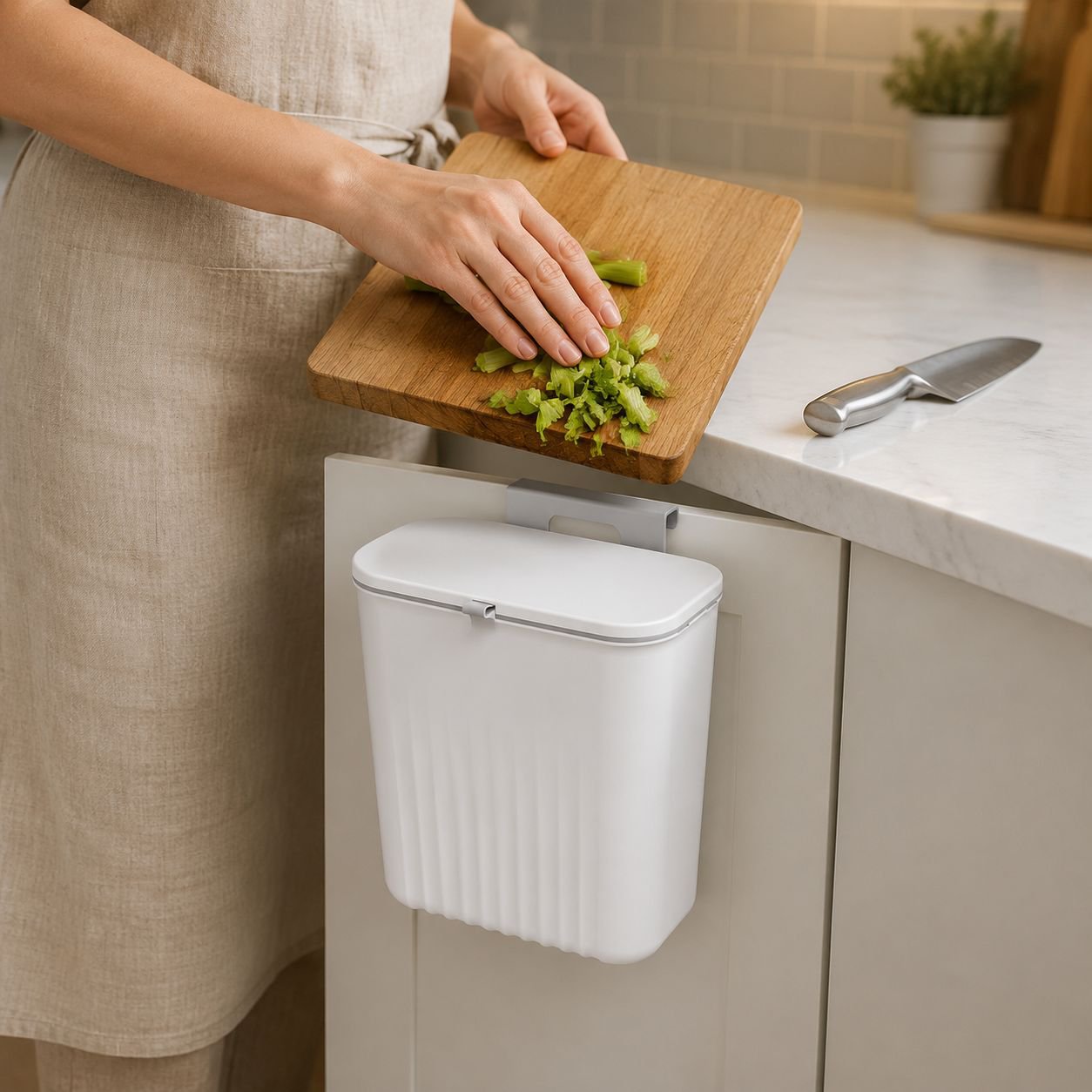 Wall-mounted Sliding Lid Waste Bin