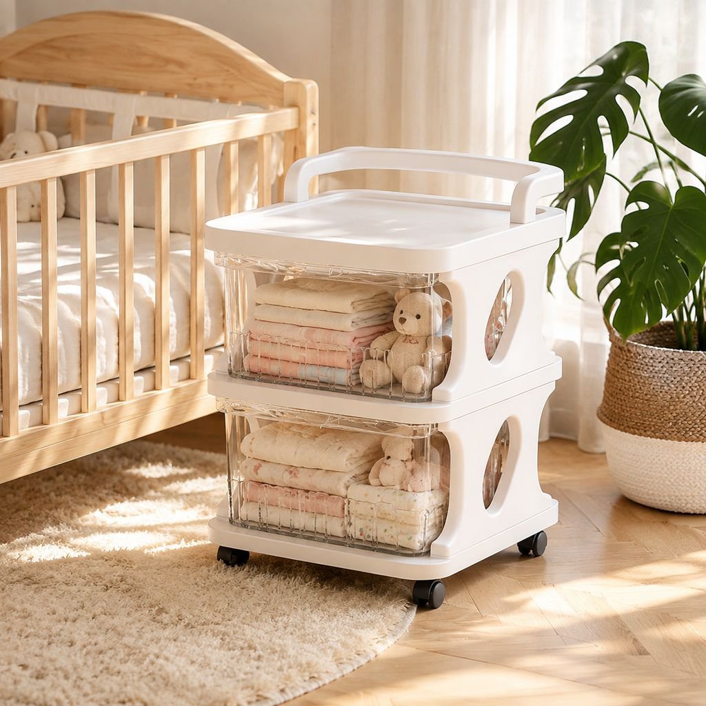 Baby Supplies Storage Cabinet Trolley Rack