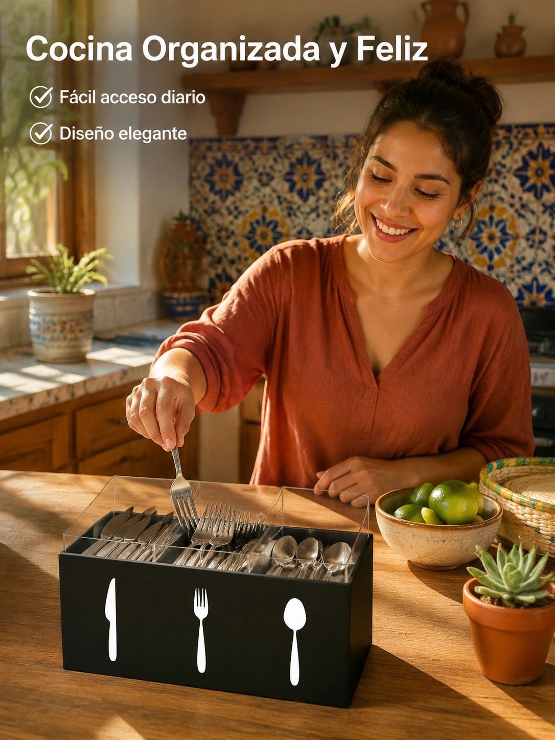 Tubo separador para guardar cubiertos