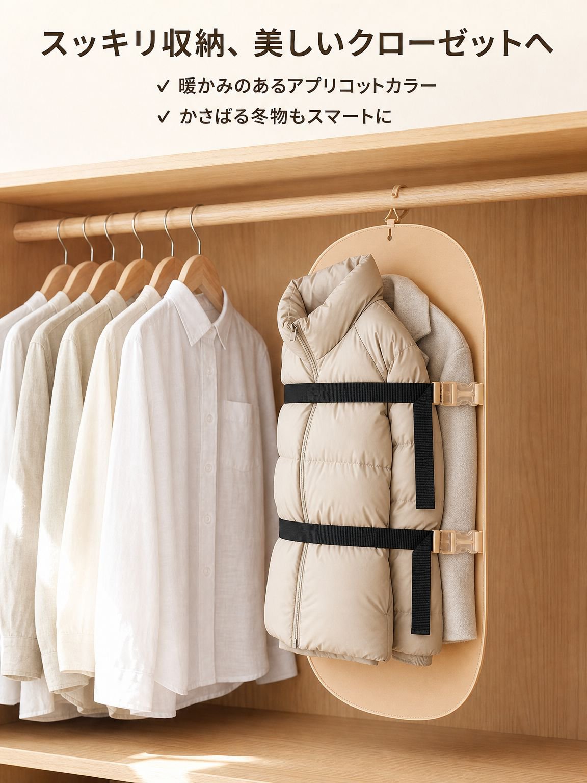 壁掛け式衣類収納圧縮ボード