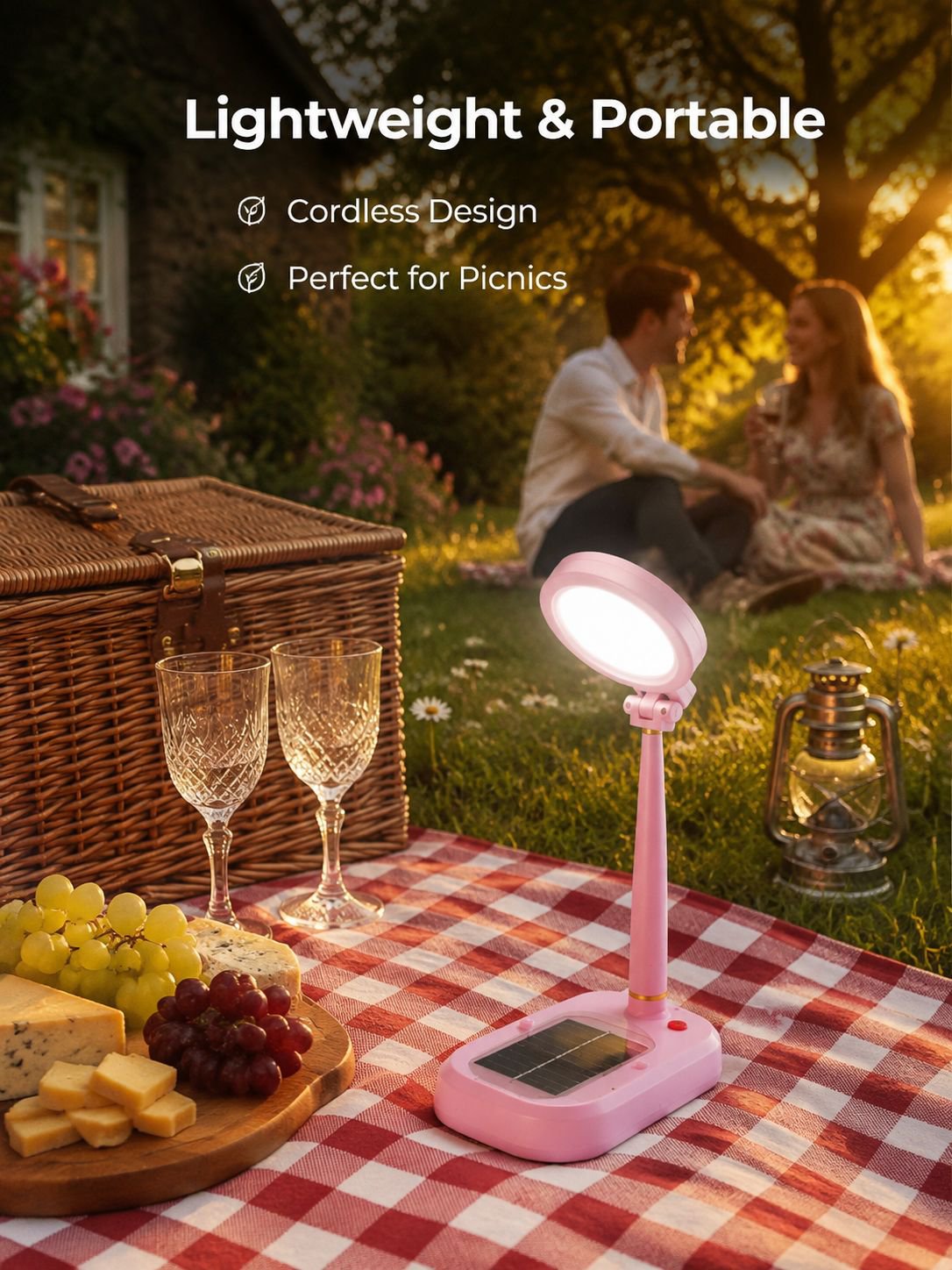 Solar Rechargeable Desk Lamp Study Fan