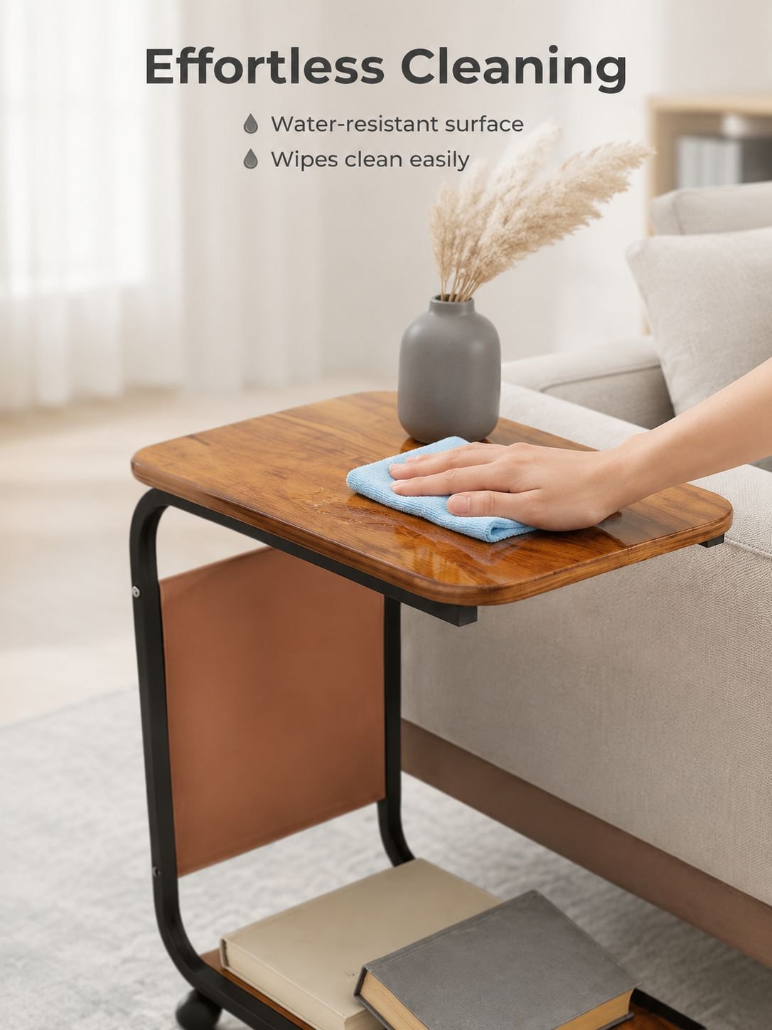 Compact bedside table alternative for bedroom storage solution
