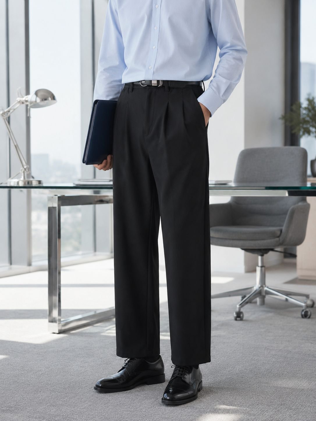 Pantalon droit homme, style casual chic