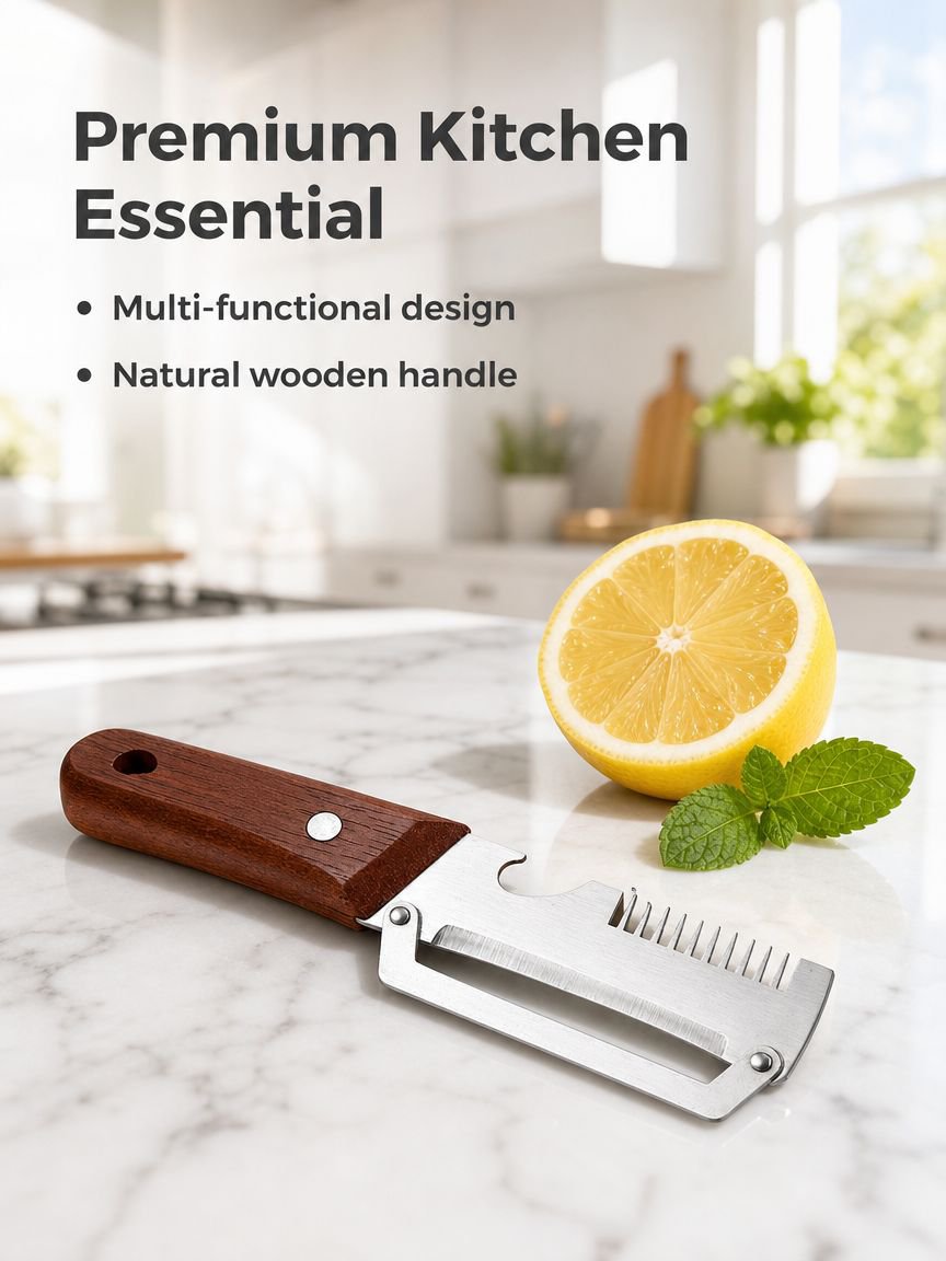 Household Multifunctional Peeler and Green Onion Cutter with Bottle Opener