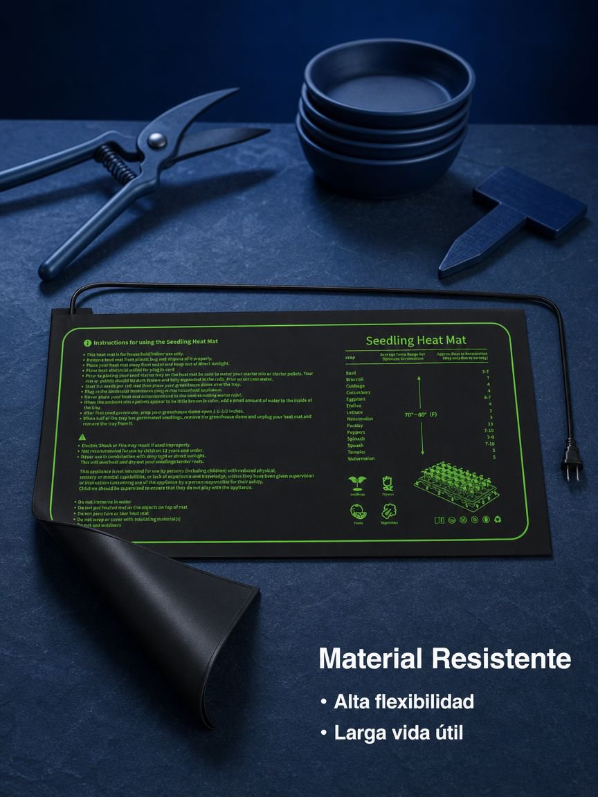 Alfombrilla calefactora impermeable para germinación de semillas