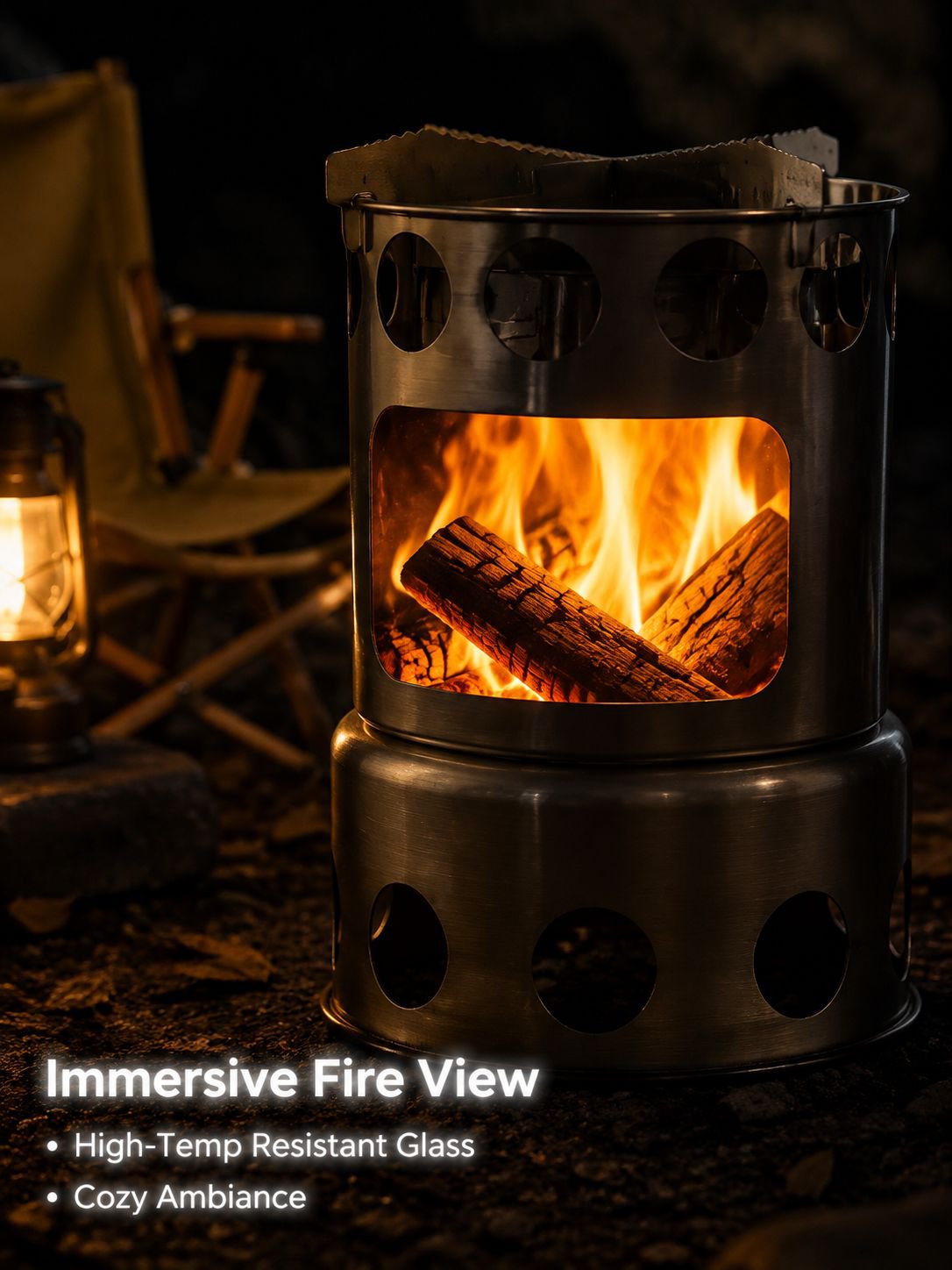 Portable Fireplace Heating Stove Foldable Set