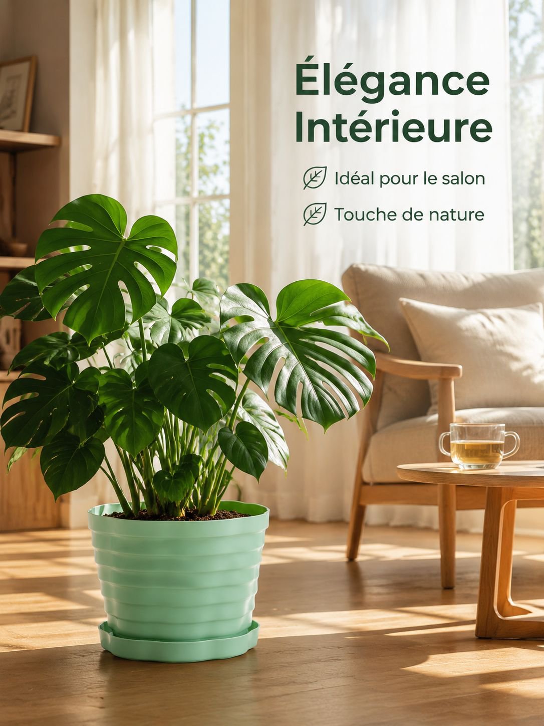 Grand pot de fleurs nordique simple et respirant, épaissi, pour la maison et le jardin