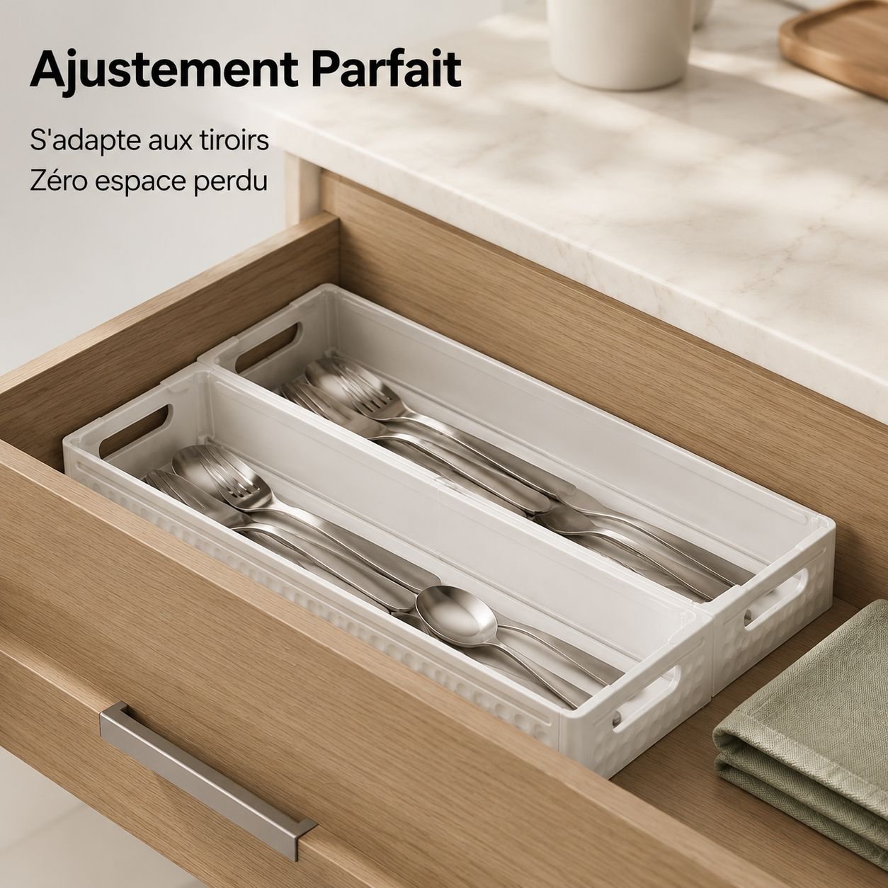 Boîte de rangement de bureau extensible à tiroirs