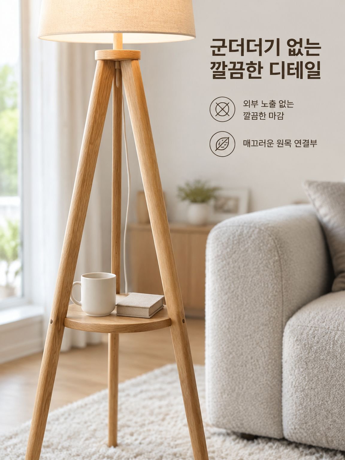 실목 삼각대 안정 거실 장식 마루등