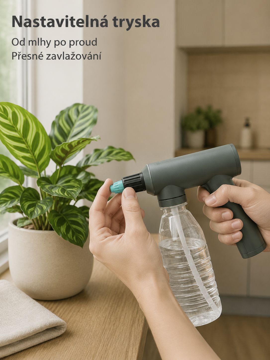 Elektrická ultra jemná rozprašovací pistole na zalévání květin