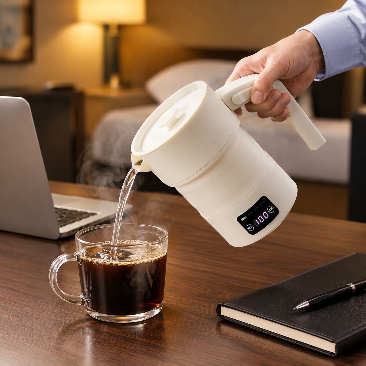 Botella de agua portátil y plegable para viajar