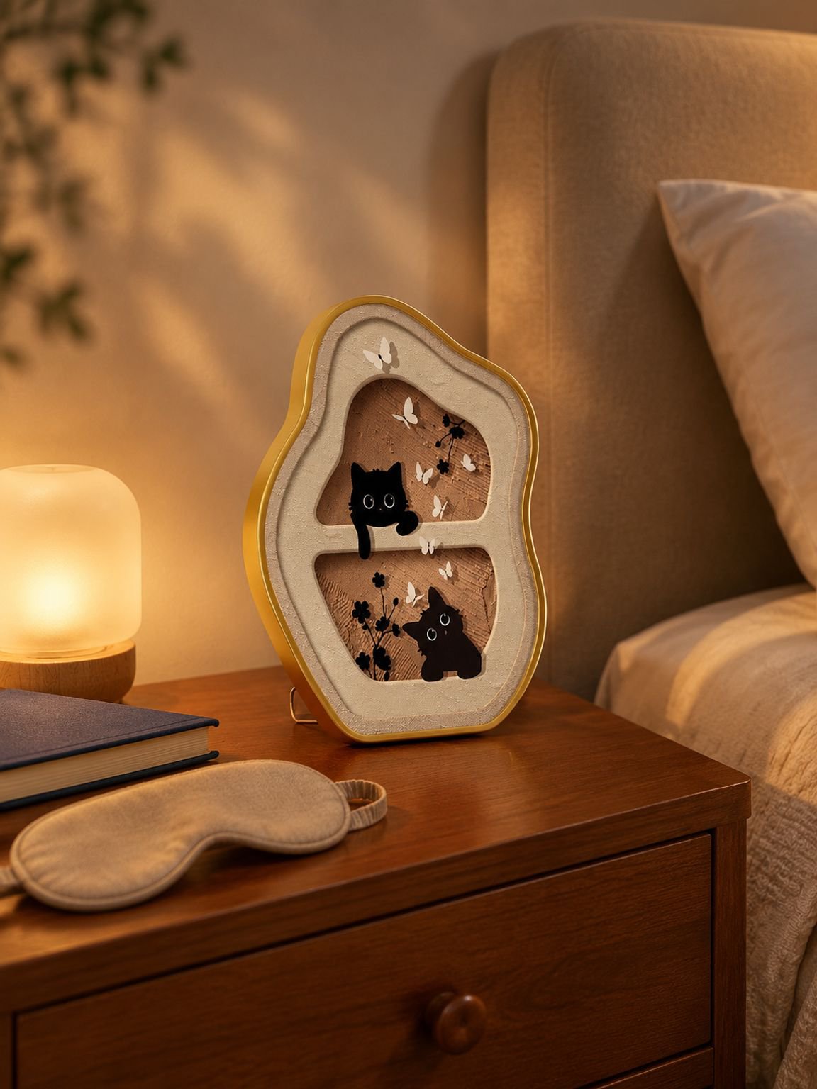 Cuadro decorativo de estilo crema para mesa o pared