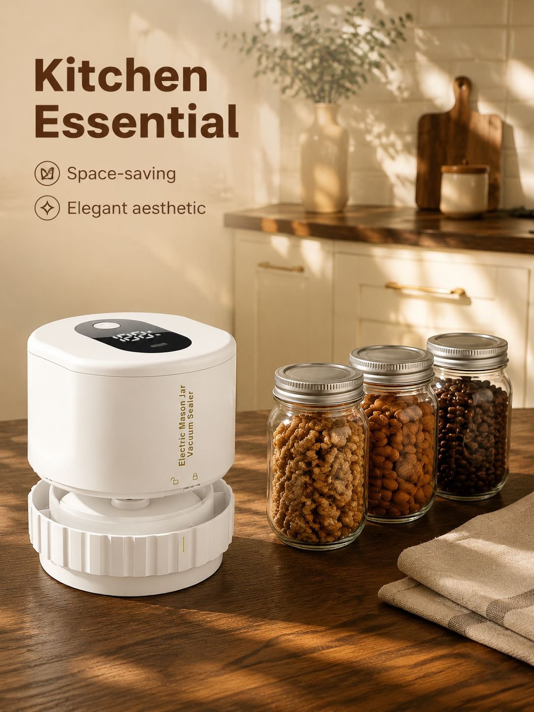 New Mason jar sealing machine, fully automatic small household food preservation machine, vacuum sea