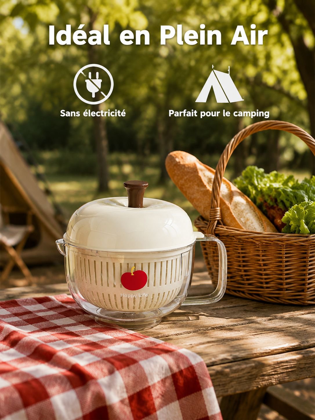 Déshydrateur de fruits et légumes multifonction à manivelle